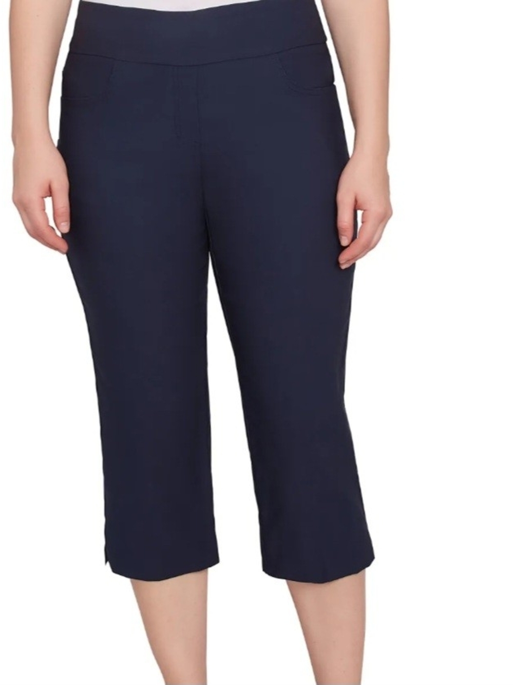 Ruby Rd. Navy Cropped Pull-On Capri Pants